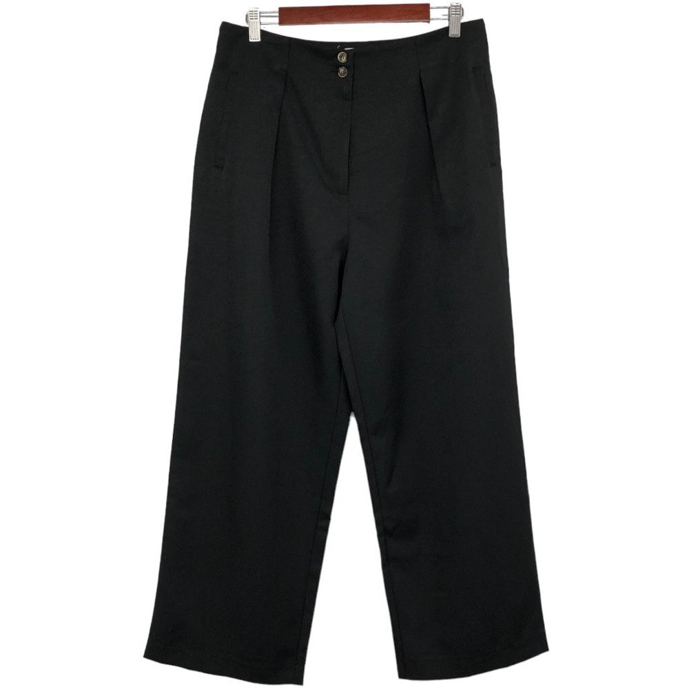 NWT Molly Bracken Black Woven Macie Hi-Waist Culotte size L